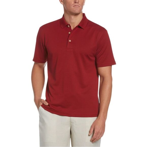 Cubavera Men’s Solid Textured Polo Biking Red Size XL - Picture 1 of 11